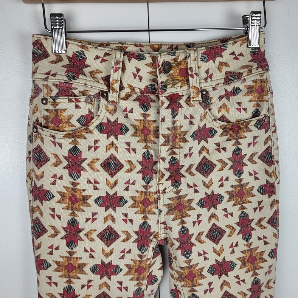 NWOT Free People We The Wild Child Printed Skinny Jeans Raw Hem | Size 25 - Picture 8 of 15